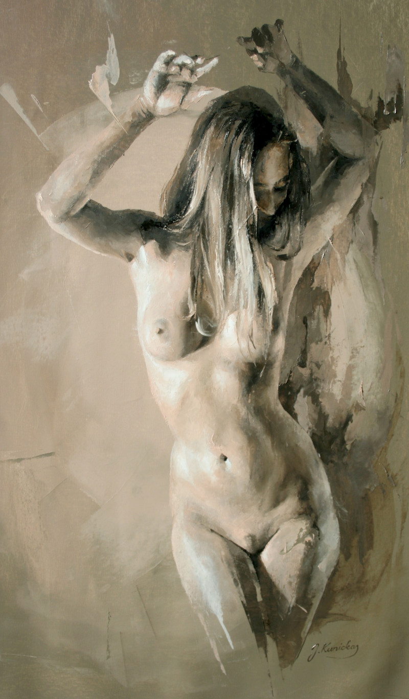 JK22-0301 To Release original painting by Jonas Kunickas. Nude