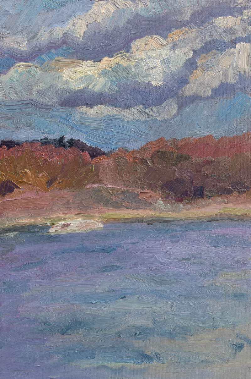 Tomas Stanaitis tapytas paveikslas Serija ,,Iš natūros”, „Neries krantas pavasaris, Peizažai , paveikslai internetu