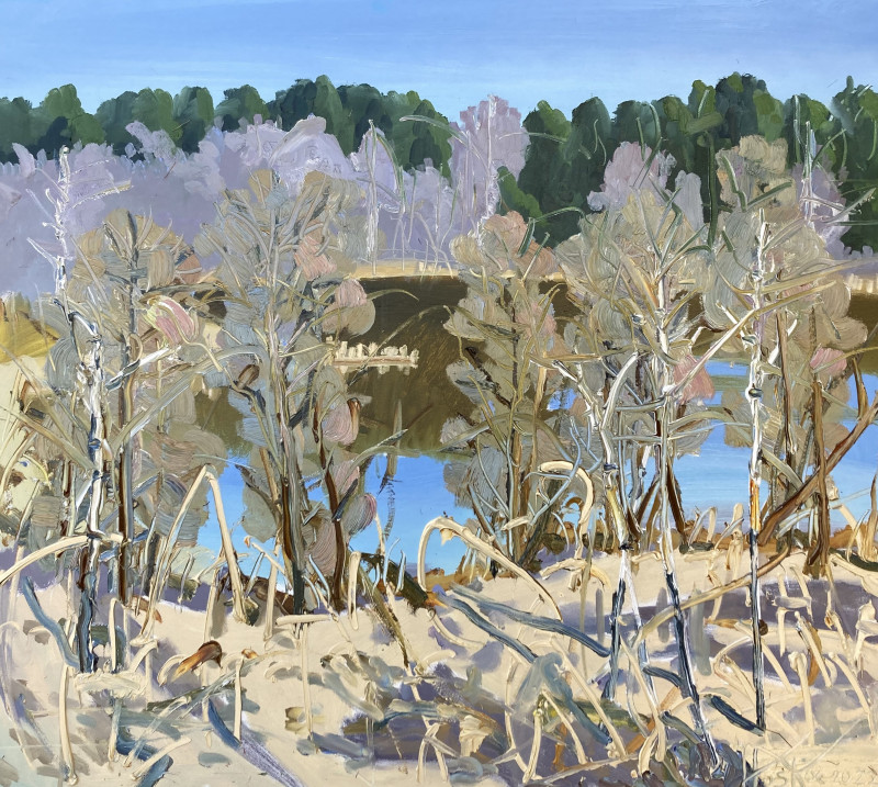 Spring original painting by Vytautas Poška. Landscapes