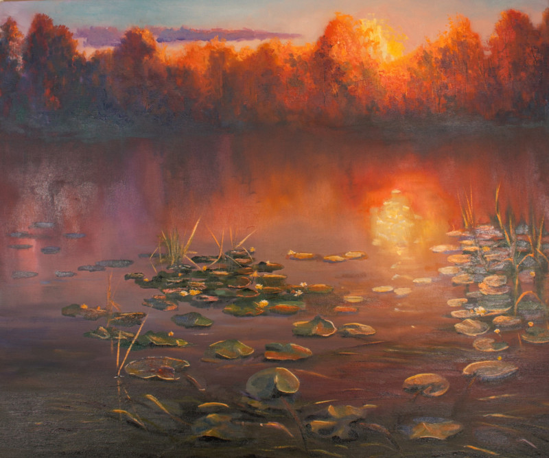 Vladimiras Jarmolo tapytas paveikslas Vandens lelijos, Peizažai , paveikslai internetu