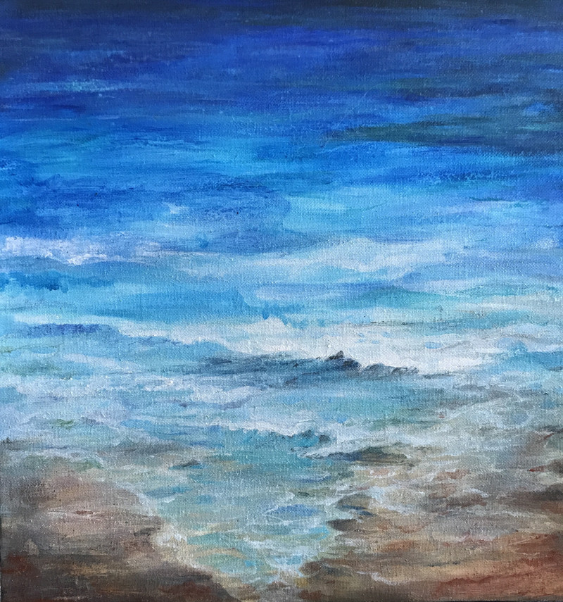 Birutė Bernotienė-Vall tapytas paveikslas Viduržemio bangos, Jūros , paveikslai internetu