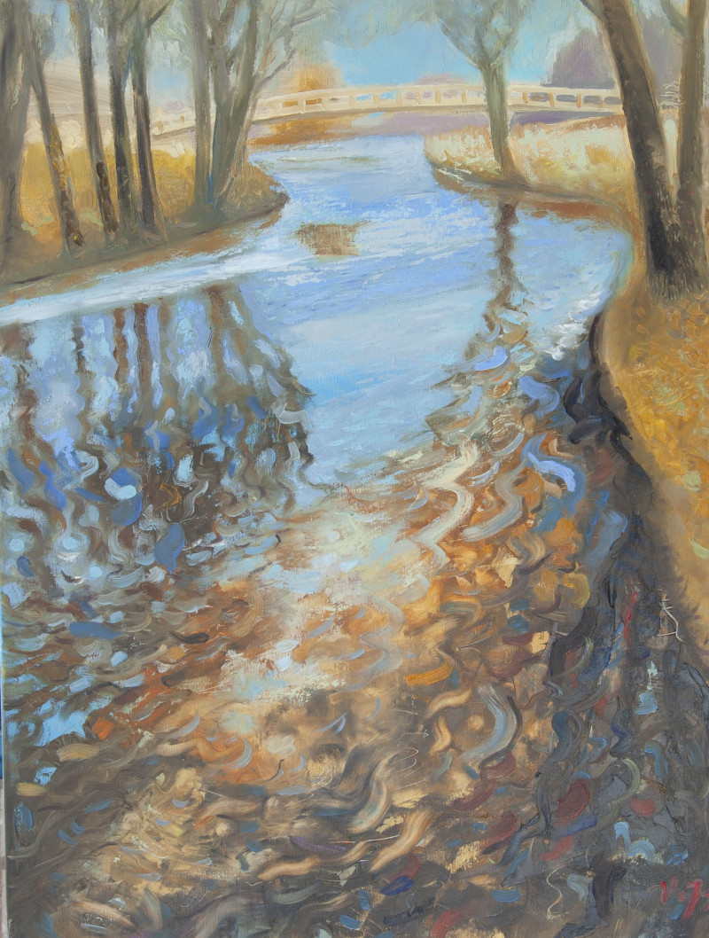 Spring Flow original painting by Vidmantas Jažauskas. Landscapes