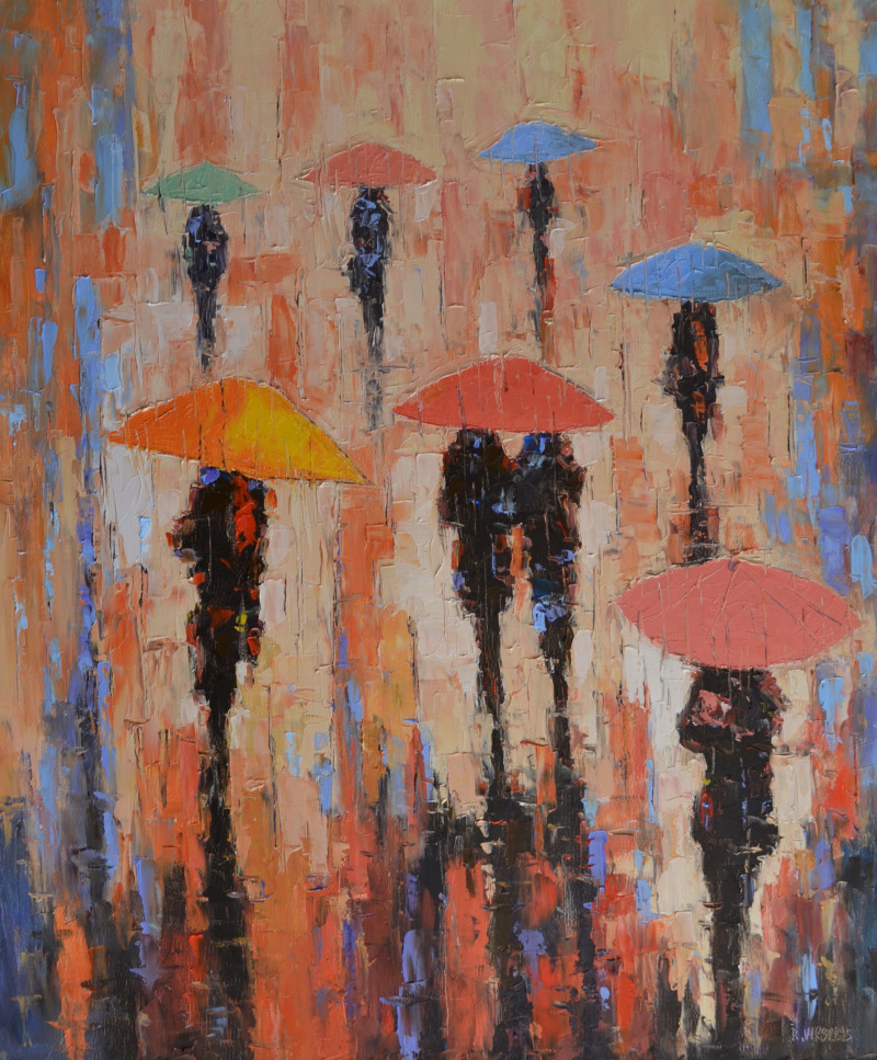 Umbrella 2 original painting by Rimantas Virbickas. Landscapes