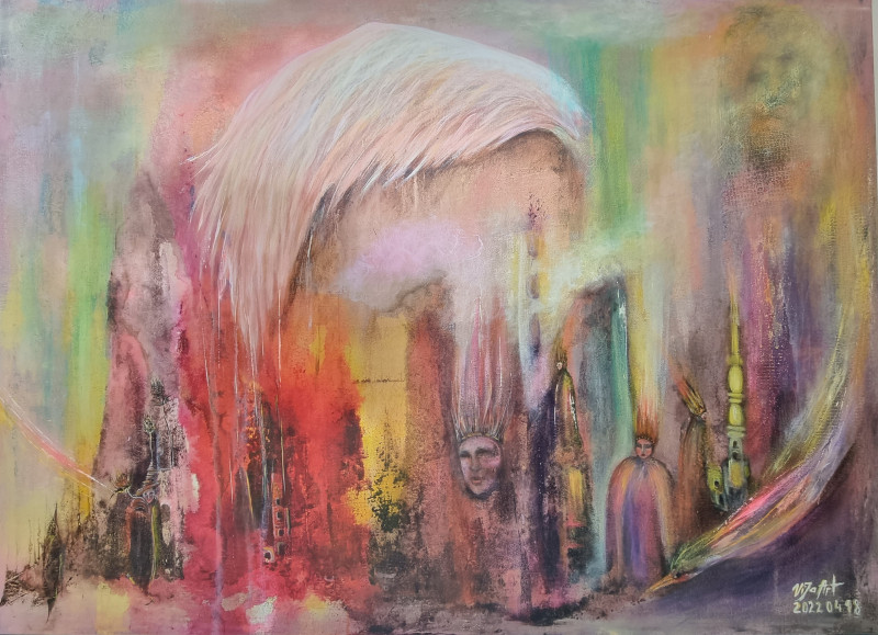 Violeta Jarašiūnienė tapytas paveikslas Po sparnu, Išlaisvinta fantazija , paveikslai internetu