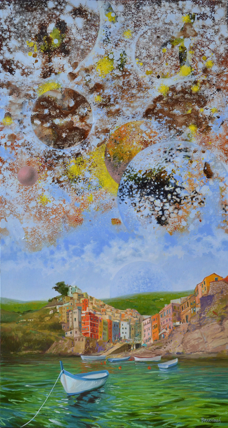 Artūras Braziūnas tapytas paveikslas Virš dangaus, Išlaisvinta fantazija , paveikslai internetu