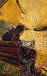 Simonas Gutauskas tapytas paveikslas Skaitantis knygą, Tapyba su žmonėmis , paveikslai internetu