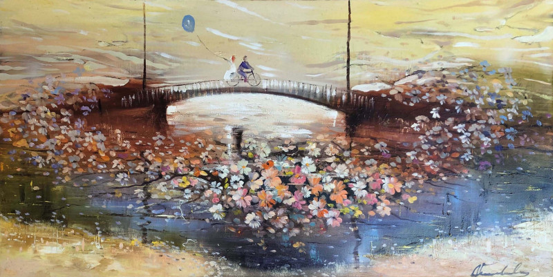 Bridges Unite original painting by Alvydas Venslauskas. Freed Fantasy