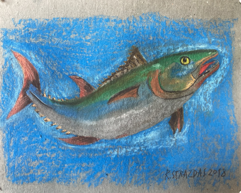 Žuvis iš lašišinių būrio original painting by Robertas Strazdas. Animalistic Paintings