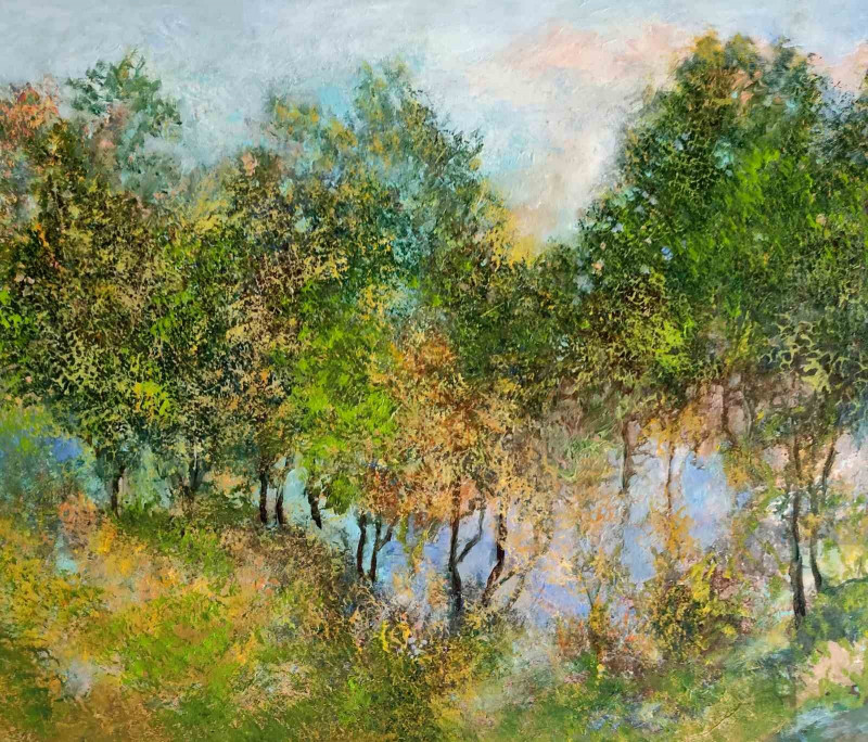 Birutė Butkienė tapytas paveikslas Žaliuojantis pavasaris, Peizažai , paveikslai internetu