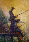 Simonas Gutauskas tapytas paveikslas Žvejai ant liepto, Meno kolekcionieriams , paveikslai internetu