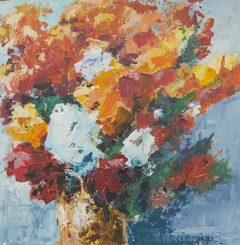 Distributed Colors original painting by Vytautas Vaicekauskas. Flowers