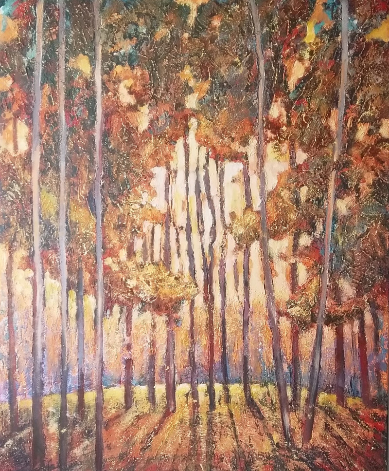 Romas Žmuidzinavičius tapytas paveikslas Miške, Peizažai , paveikslai internetu