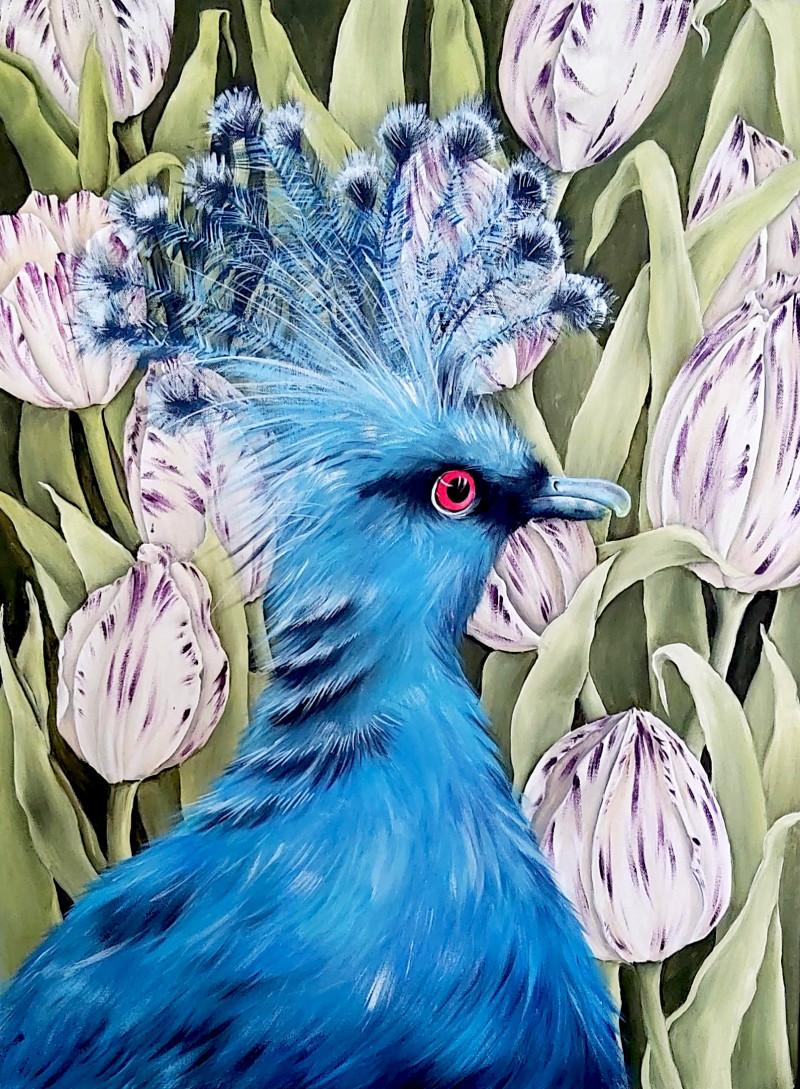 Silvija Pupelytė tapytas paveikslas Goura victoria, Animalistiniai paveikslai , paveikslai internetu
