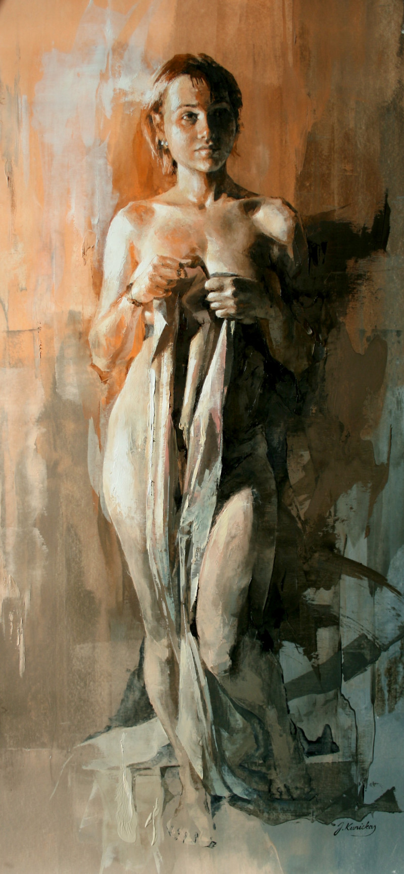 Jonas Kunickas tapytas paveikslas JK22-0222 Kuklumas, Tapyba su žmonėmis , paveikslai internetu