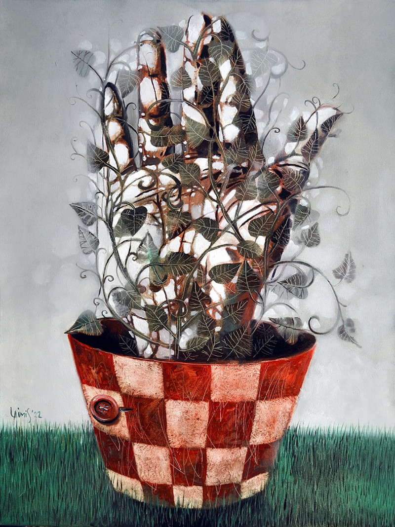 Laimonas Šmergelis tapytas paveikslas Pavasarinis persodinimas , Išlaisvinta fantazija , paveikslai internetu