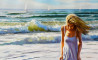 Serghei Ghetiu tapytas paveikslas WALKING ON THE BEACH, Marinistiniai paveikslai , paveikslai internetu