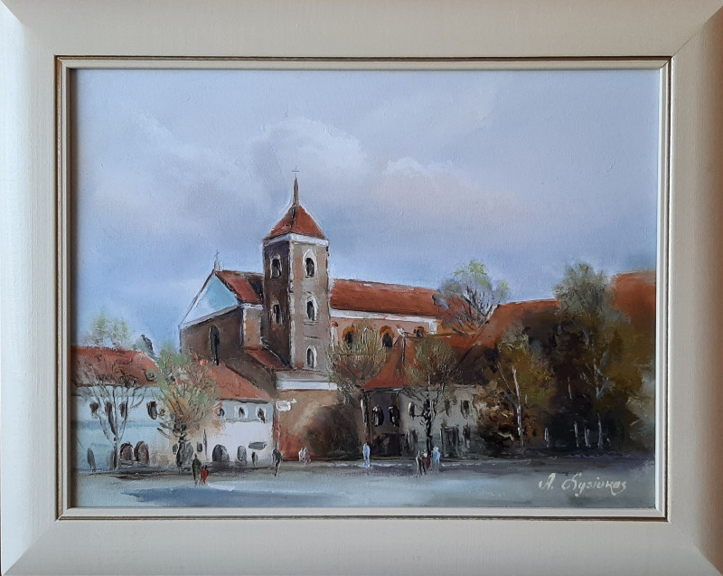 Aleksandras Lysiukas tapytas paveikslas Kauno katedra, Urbanistinė tapyba , paveikslai internetu