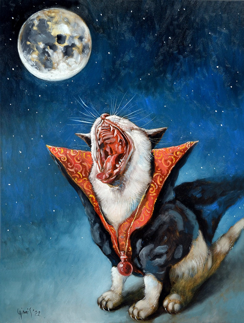 Laimonas Šmergelis tapytas paveikslas Žiovuliukas, Animalistiniai paveikslai , paveikslai internetu