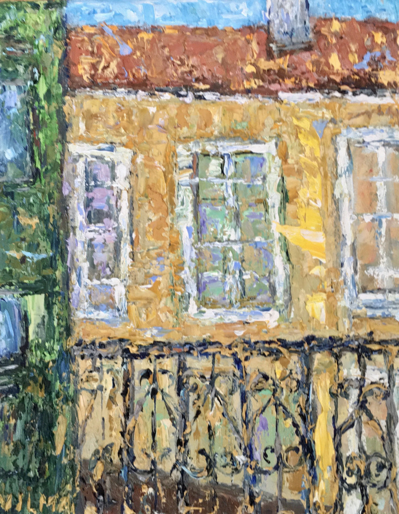 Vilma Gataveckienė tapytas paveikslas Balkone Paryžiuje, Urbanistinė tapyba , paveikslai internetu