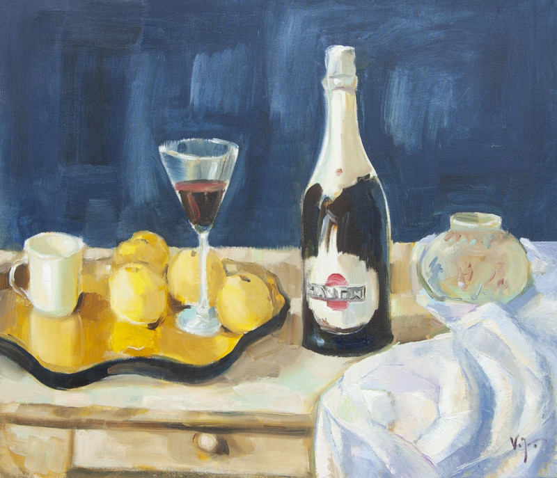 Still Life with Martini original painting by Vidmantas Jažauskas. Still-Life