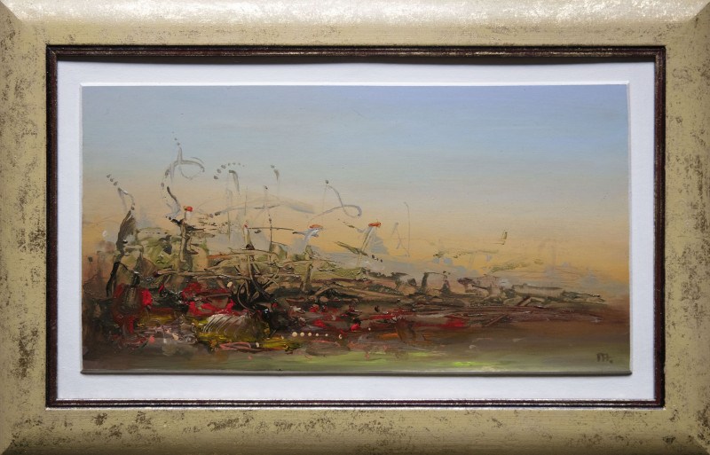 Arūnas Miliukas tapytas paveikslas Pažadintas vakaras, Abstrakti tapyba , paveikslai internetu