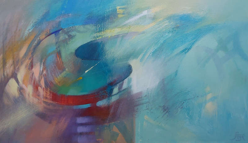 Aistė Jurgilaitė tapytas paveikslas Vizitas, Abstrakti tapyba , paveikslai internetu