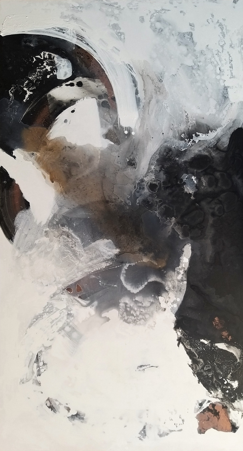 Dalia Kirkutienė tapytas paveikslas Nenuspėjamas posūkis, Abstrakti tapyba , paveikslai internetu