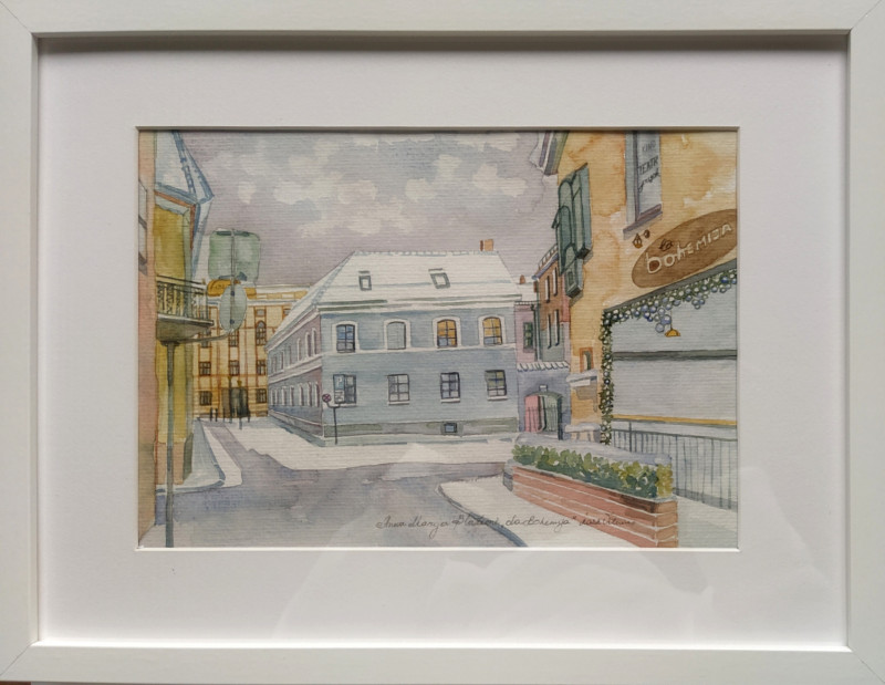 La Bohemia original painting by Ana Marija Blažienė. Urbanistic - Cityscape