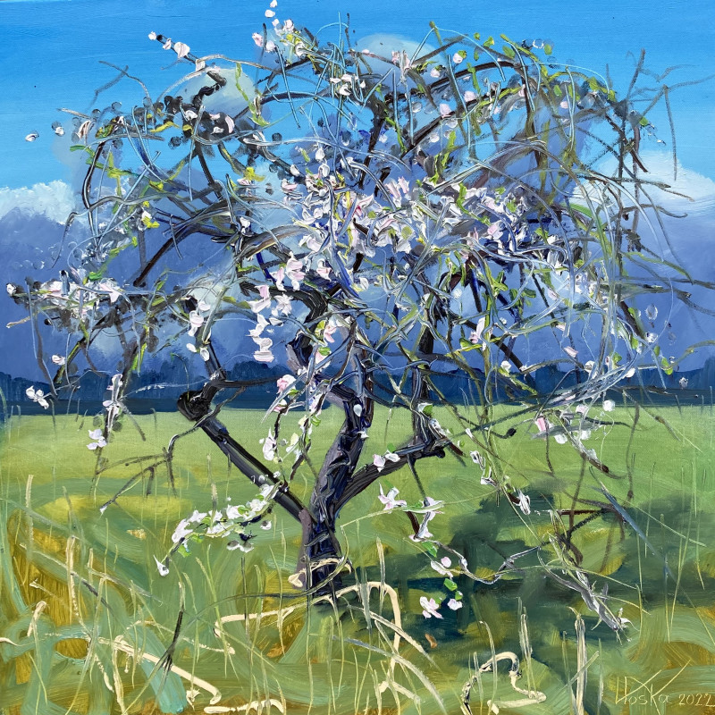 Apple Tree original painting by Vytautas Poška. Landscapes