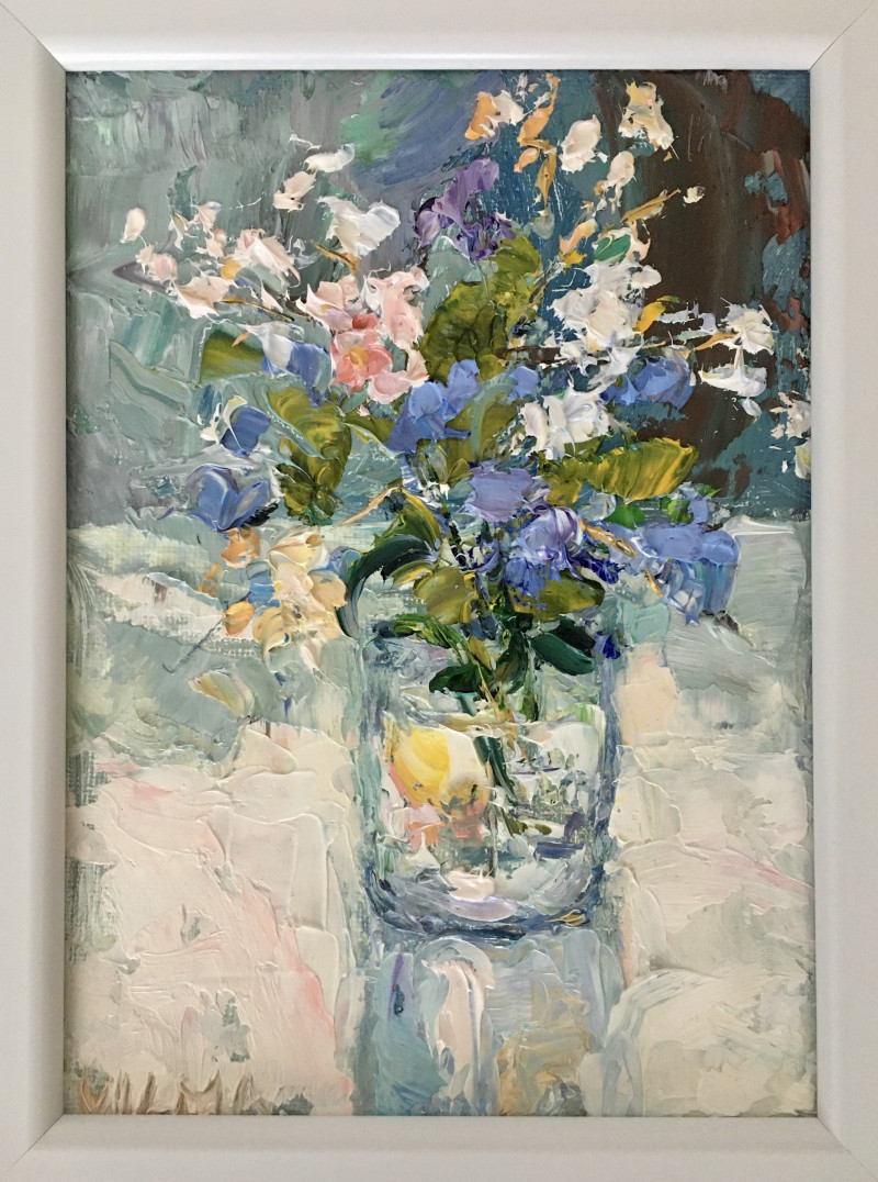 Vilma Gataveckienė tapytas paveikslas Gėlių puokštė, Gėlės , paveikslai internetu