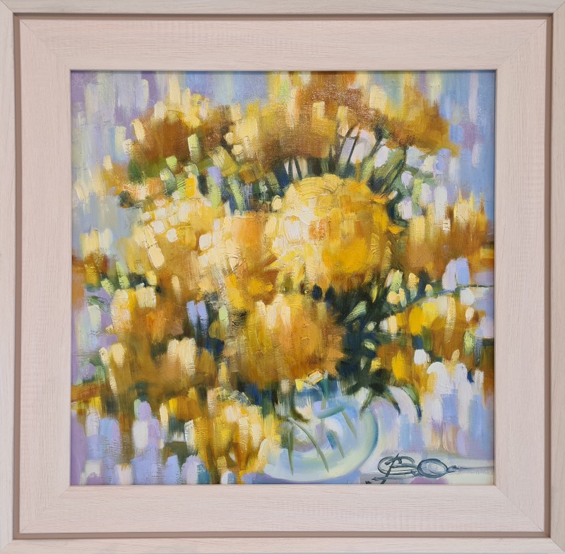 Golden Bouquet original painting by Svetlana Ovinova. Flowers