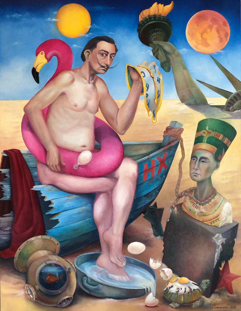 Surrealism of 2022 original painting by Arnoldas Švenčionis. Freed Fantasy