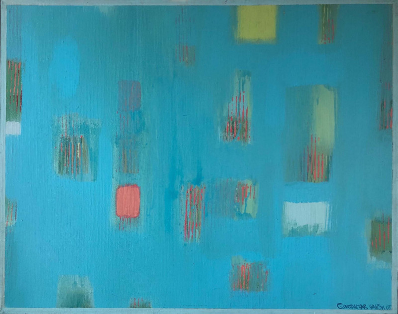 Turquoise original painting by Gintautas Vaičys. For Art Collectors