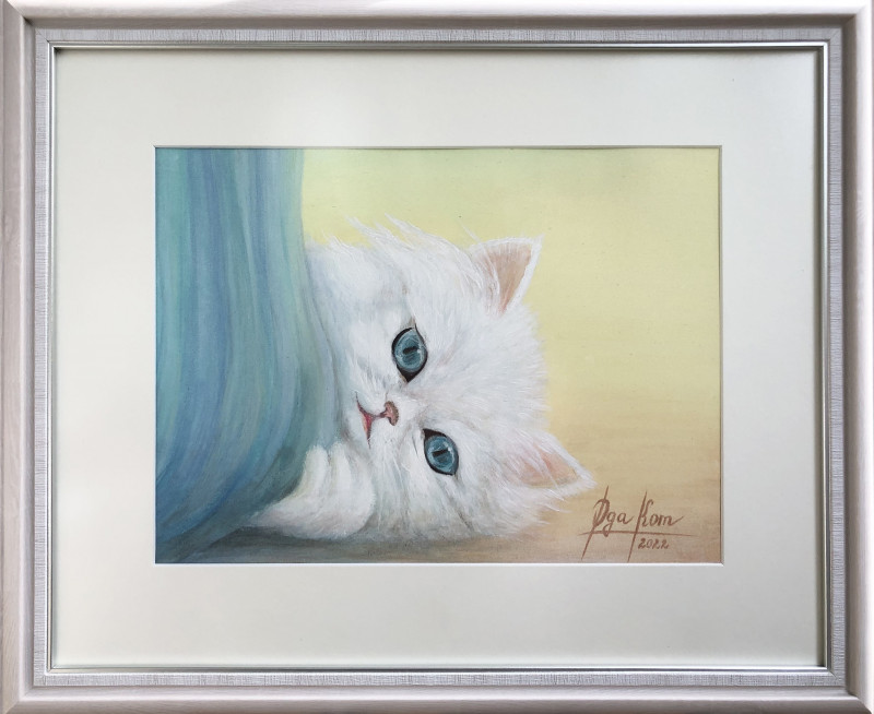 Olga Kom tapytas paveikslas Pūkelis, Animalistiniai paveikslai , paveikslai internetu