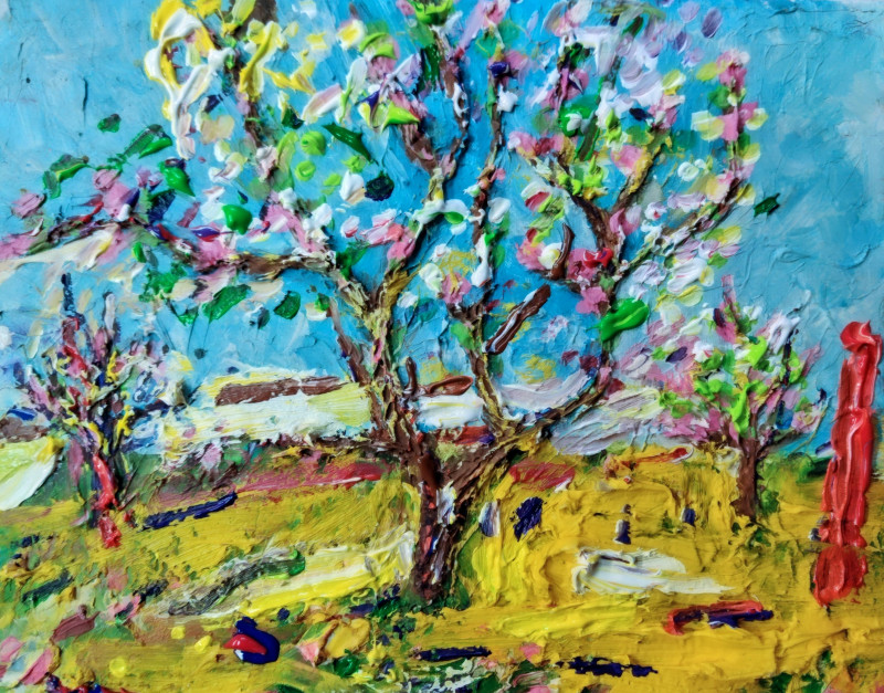 Old Apple Tree original painting by Arvydas Martinaitis. Landscapes