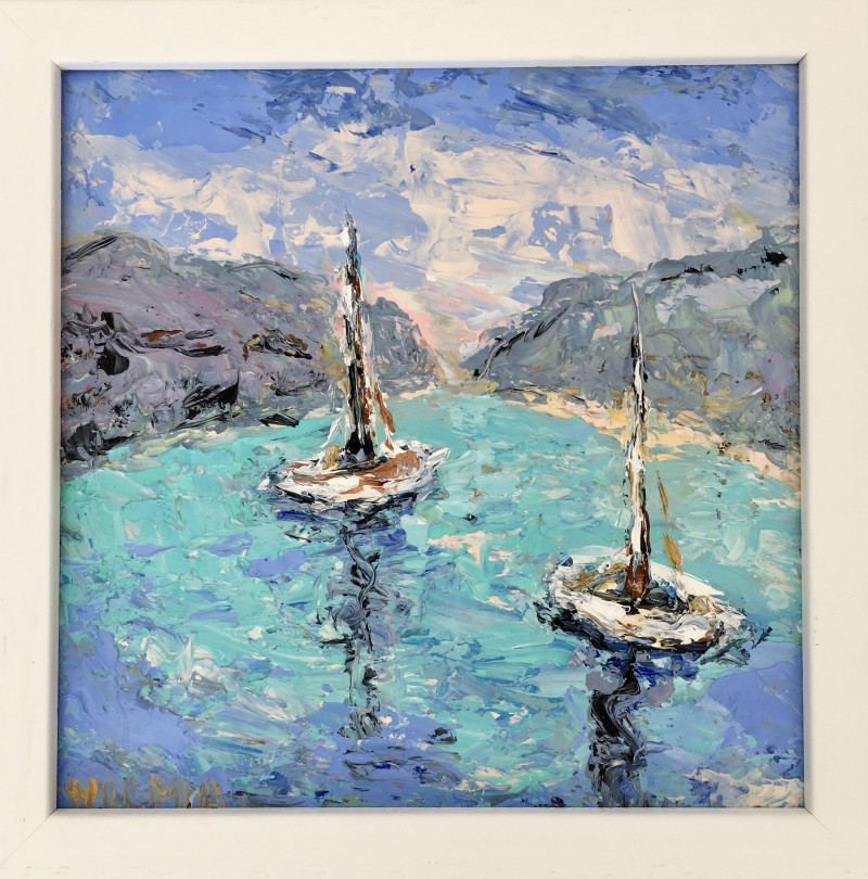 Vilma Gataveckienė tapytas paveikslas Laiveliai, Marinistiniai paveikslai , paveikslai internetu