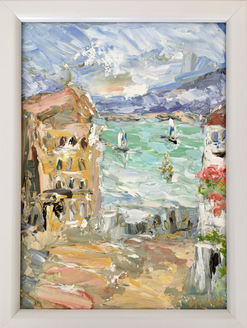 Vilma Gataveckienė tapytas paveikslas Prie Gardos ežero, Peizažai , paveikslai internetu