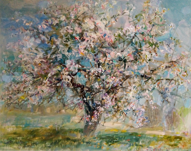 Apple Tree original painting by Jonas Šidlauskas. Landscapes