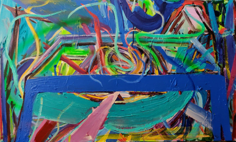 Arvydas Martinaitis tapytas paveikslas Kompozicija, Abstrakti tapyba , paveikslai internetu