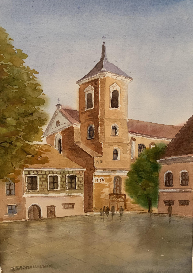 Jūratė Sasnauskienė tapytas paveikslas Kauno Katedra 4, Urbanistinė tapyba , paveikslai internetu