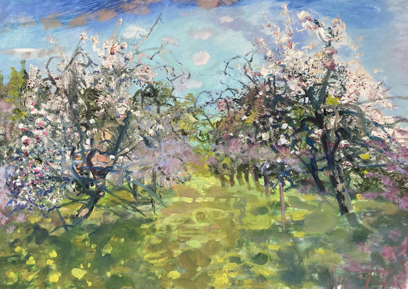 Spring Garden original painting by Gražina Vitartaitė. Spring Paintings