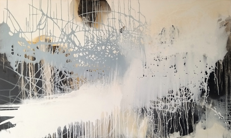 Dalia Kirkutienė tapytas paveikslas Bundanti diena, Abstrakti tapyba , paveikslai internetu