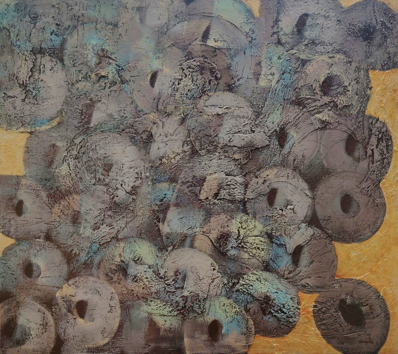 Wasp Hive original painting by Vytautas Žirgulis. Abstract Paintings