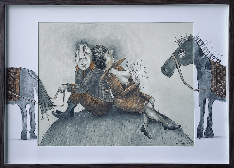 Daiva Mažo tapytas paveikslas Vienam vežime, Fantastiniai paveikslai , paveikslai internetu