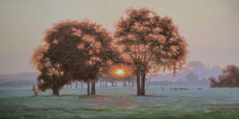 Early Morning original painting by Rimantas Virbickas. Landscapes