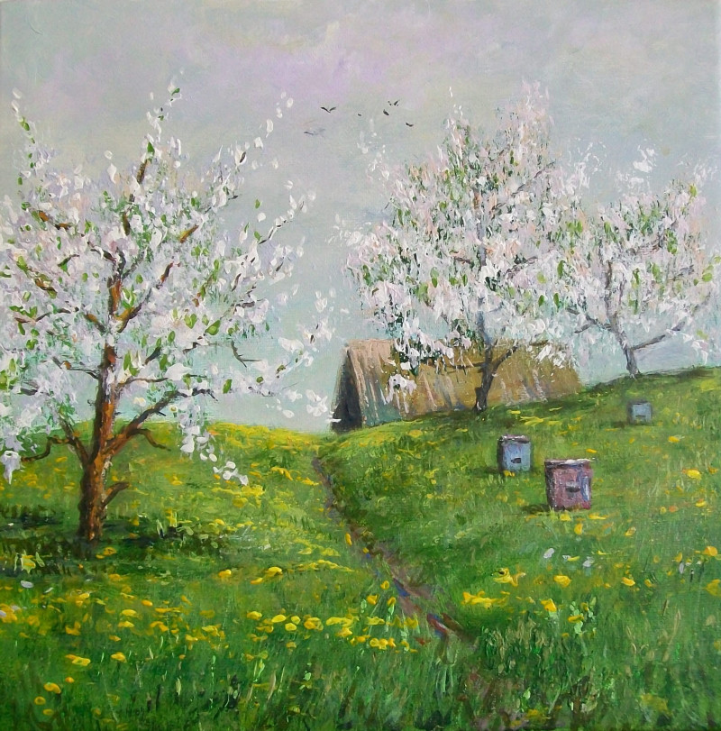 Blossom original painting by Petras Beniulis. Landscapes