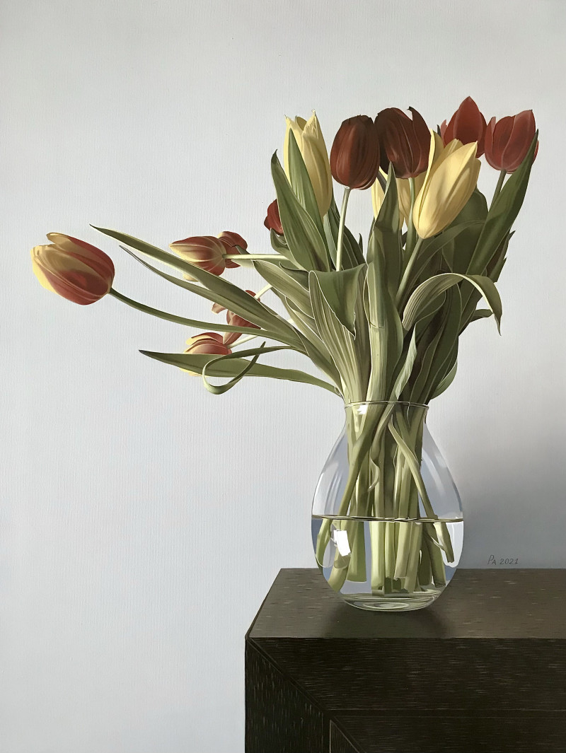 Andrej Cesiulevič tapytas paveikslas Tulpės, Gėlės , paveikslai internetu