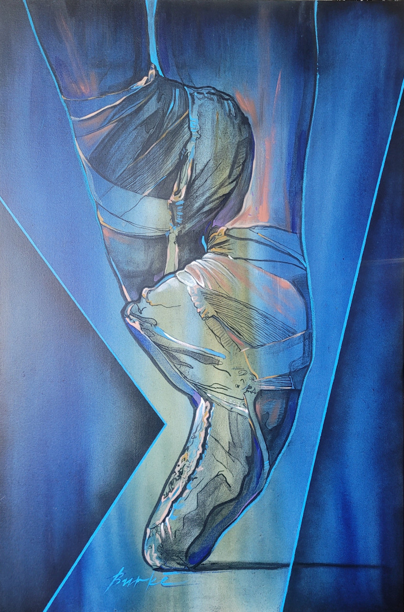 Ansis Burkė tapytas paveikslas Pasistiebusi, Šokis - Muzika , paveikslai internetu