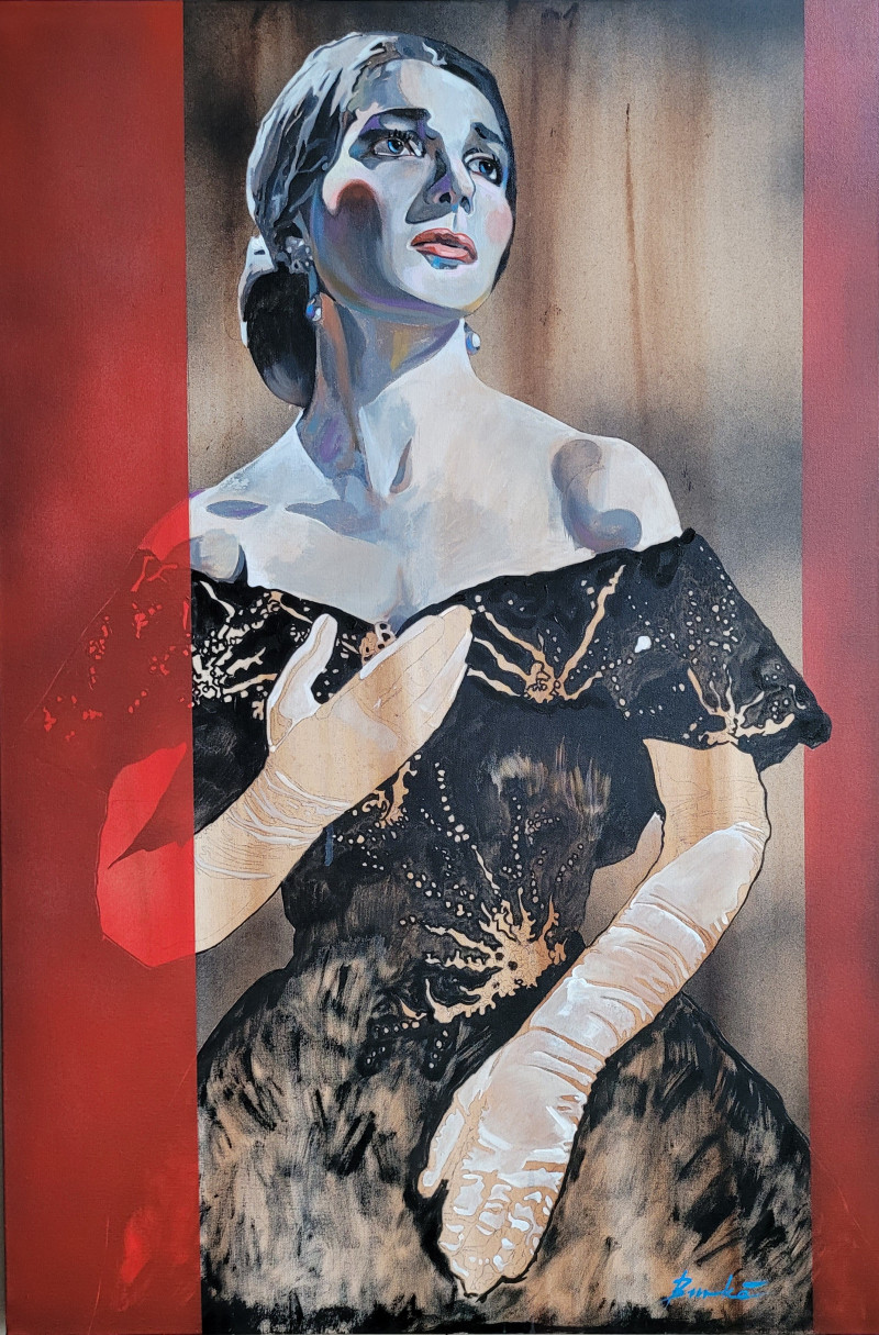 Maria Callas original painting by Ansis Burkė. Paintings With People