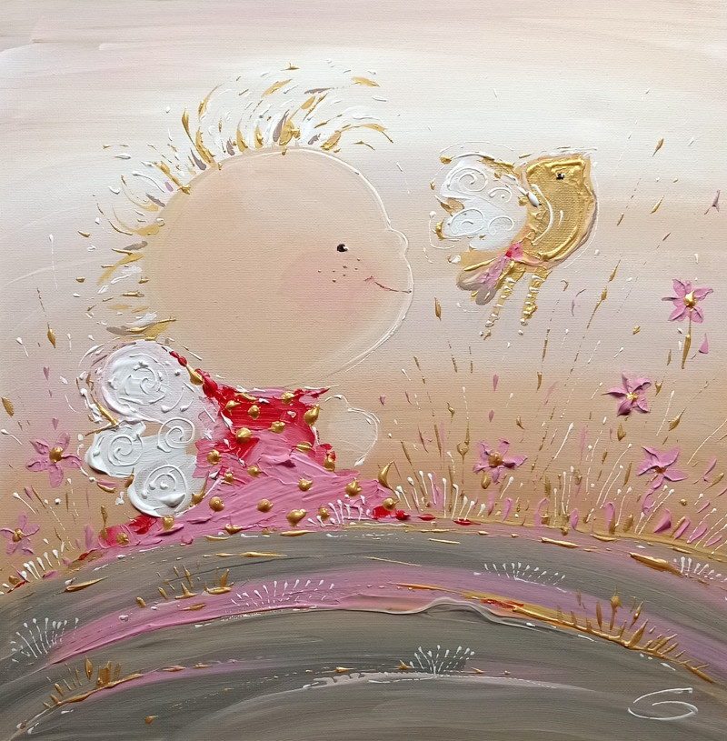Giedrė Seniūnienė tapytas paveikslas Aukso paukštė, Miniatiūros - Maži darbai , paveikslai internetu
